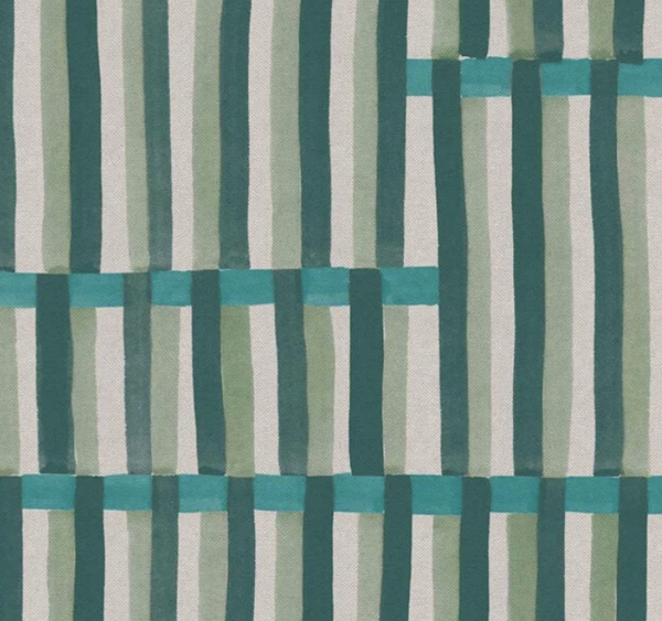 Imogen Heath, Anni Stripe, tekstil, Garden Green