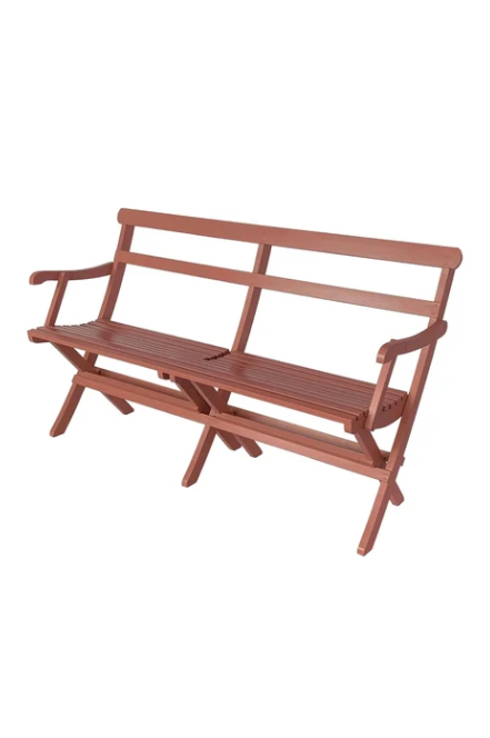 Solbacka benk med armlene, falunrød 150 cm