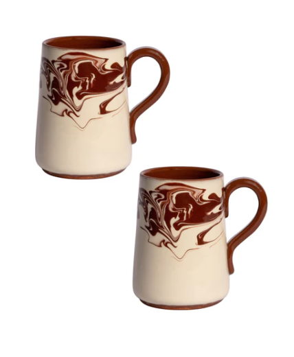 Sharland marble mug brown