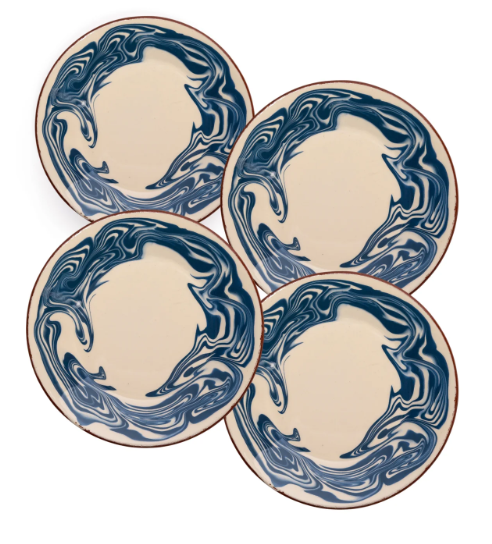 Sharland marbre dinner plate blue