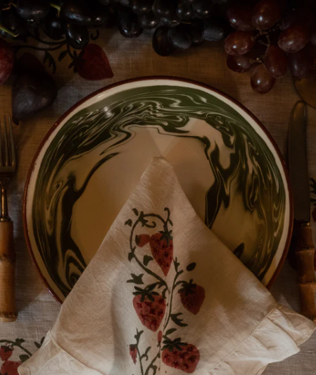 Sharland marble dinner plate green