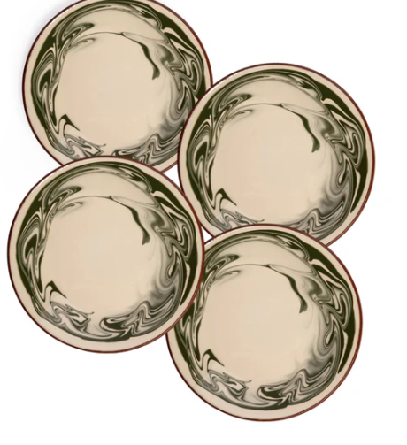 Sharland marble dinner plate green
