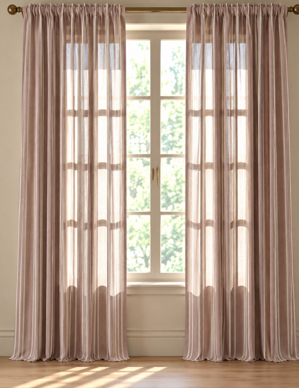 Helene Blanche gardin, Needlepoint stripe, Sienna