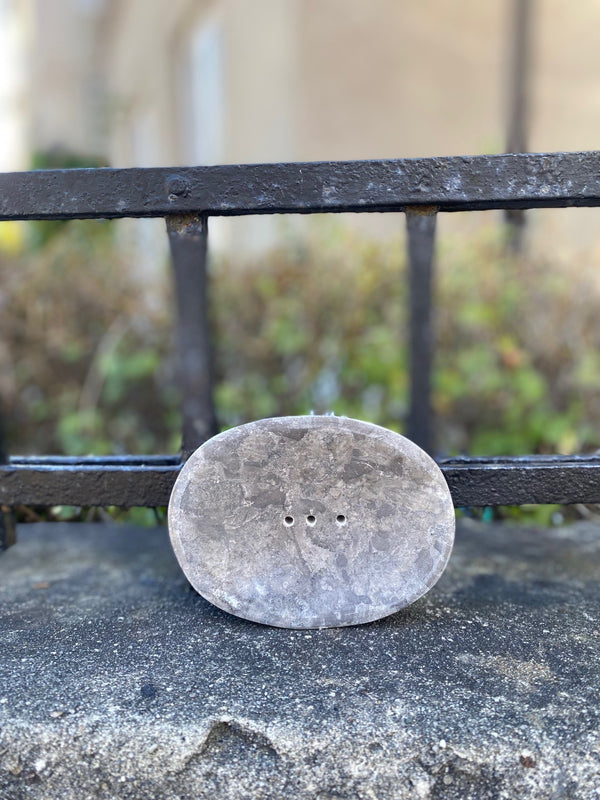 Såpeskål, oval, marmor grå