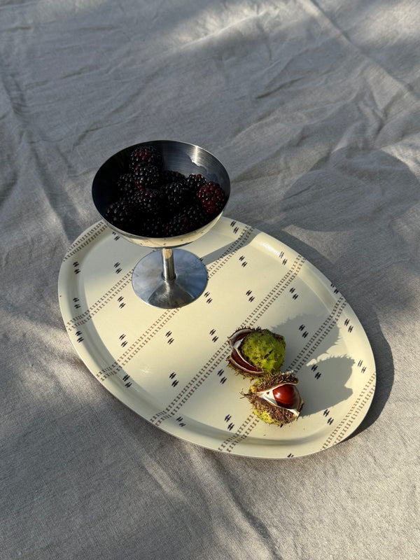 Helene Blanche serveringsbrett, Cross Stitch Jewel Oval