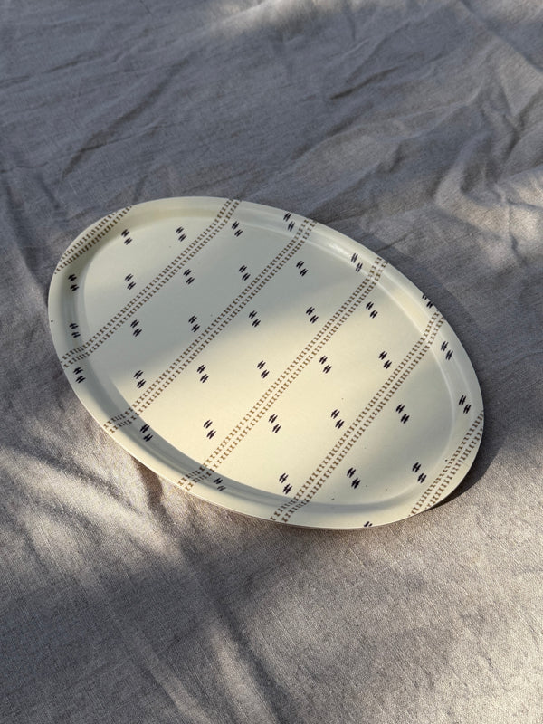 Helene Blanche serveringsbrett, Cross Stitch Jewel Oval
