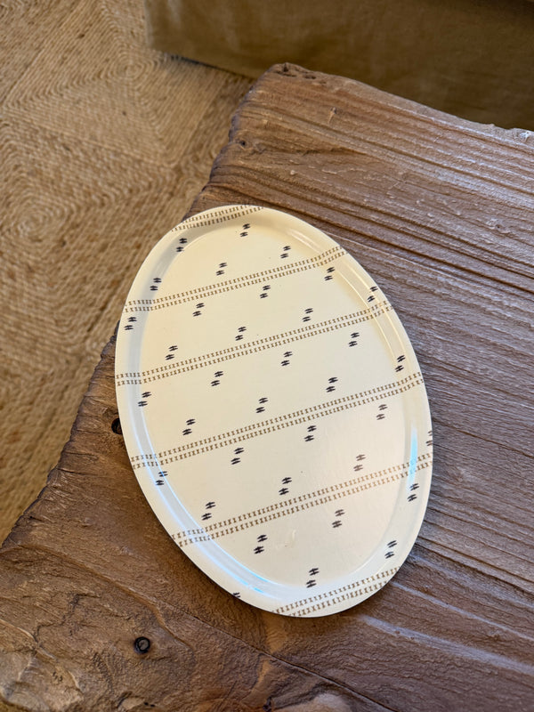 Helene Blanche serveringsbrett, Cross Stitch Jewel Oval