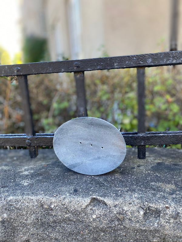 Såpeskål, oval, grå