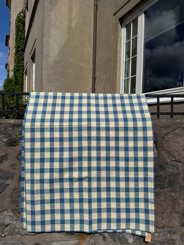 Gingham duk, havblå