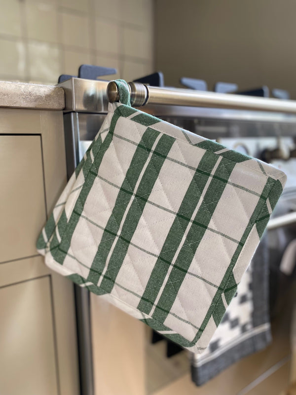 Gryteklut, 2 stk Gingham grønn