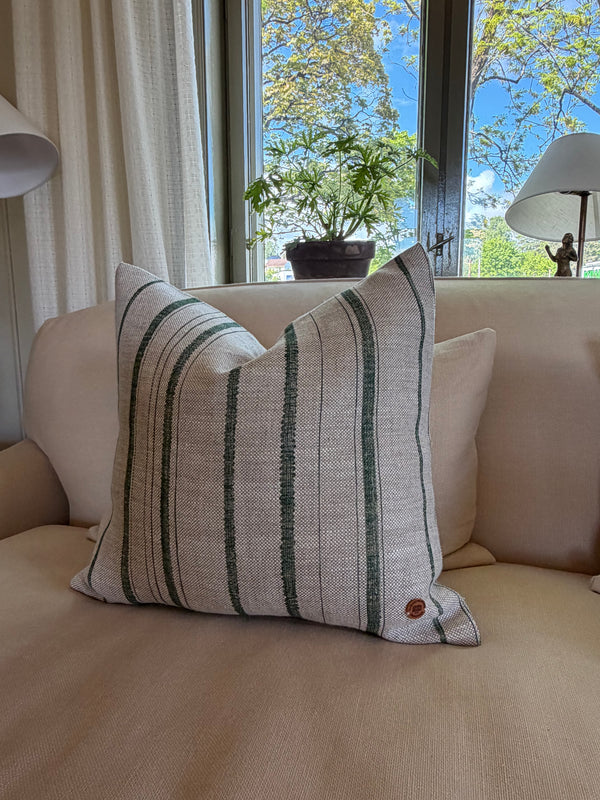 Fermoie, Grønn Carskiey Stripe pute, 50x50