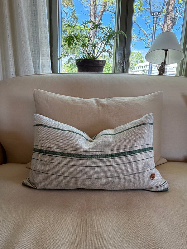Fermoie, Grønn Carskiey Stripe pute, 30x50