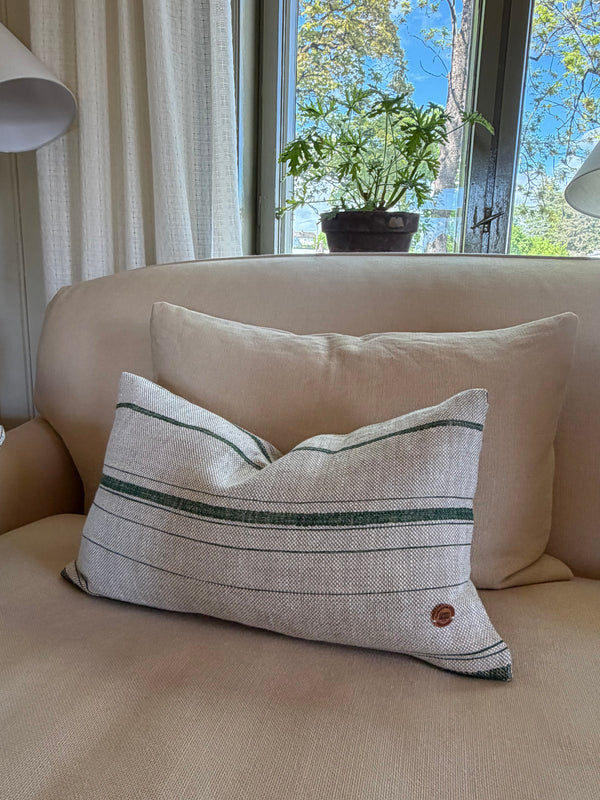Fermoie, Grønn Carskiey Stripe pute, 30x50