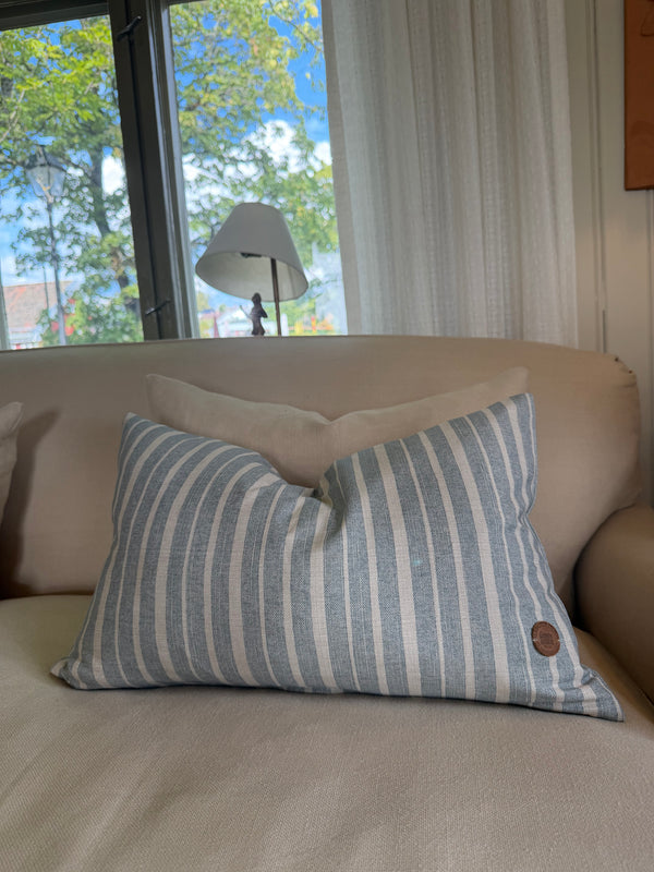 Fermoie, York Stripe Blå, pute 40x60
