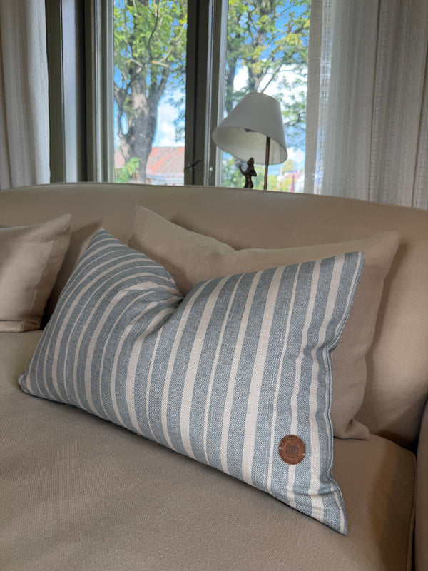 Fermoie, York Stripe Blå, pute 40x60