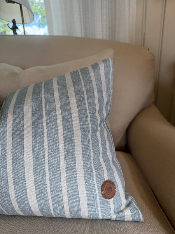 Fermoie, York Stripe Blå, pute 40x60