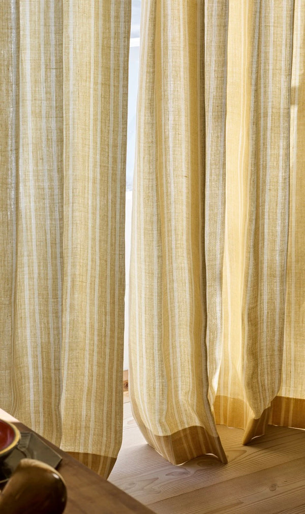 Par lystette gardiner, needlepoint stripe, ochre