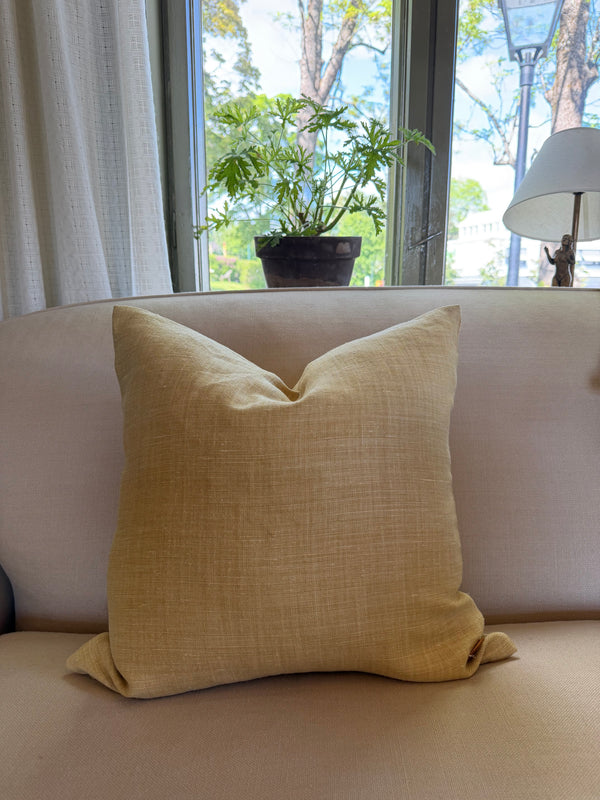 Rustic Linen pute, Gul, 50x50