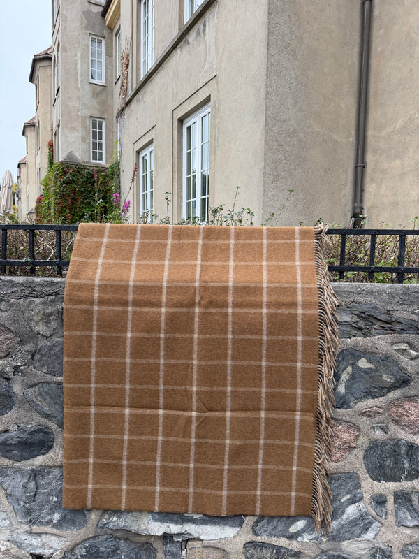 Ullpledd Herringbone, Kamel/Kakao