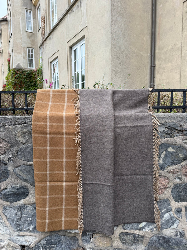 Ullpledd Herringbone, Kamel/Kakao