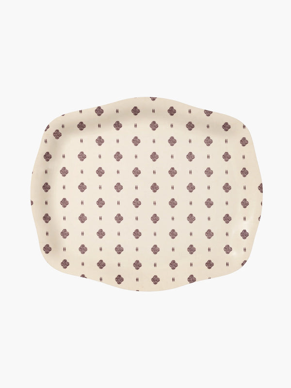 Helene Blanche serveringsbrett, Silvia's Cloth Plum Curvy Oval