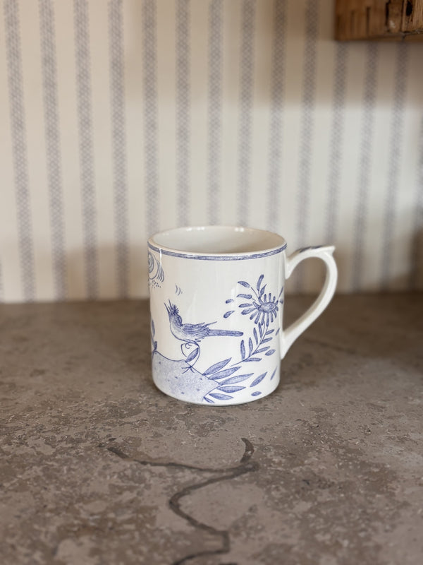 Gien Oiseau Bleu, Kopp med hank