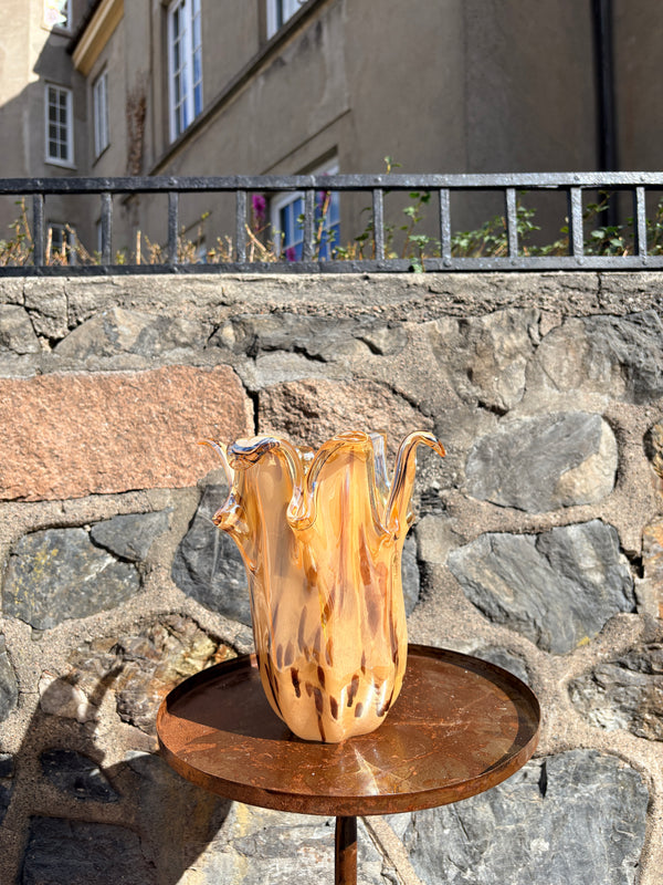 Medium Tulipanvase, Aprikos Brun Flekket