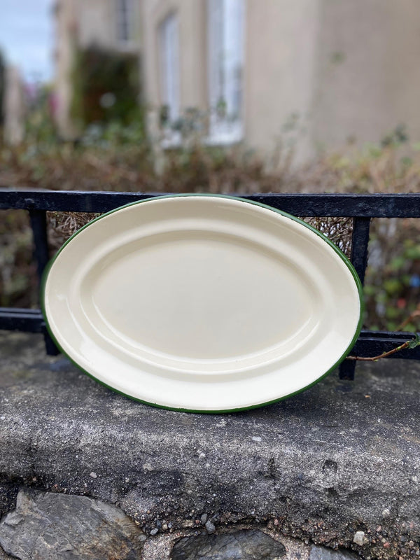 Serveringsfat, grønn kant