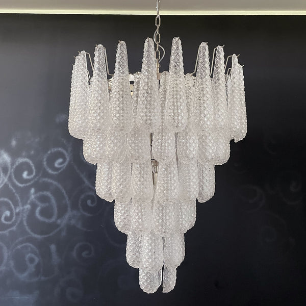 Murano glass chandelier with 75 glass petals drop