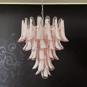 Murano chandelier with 52 Pink Glass Petals