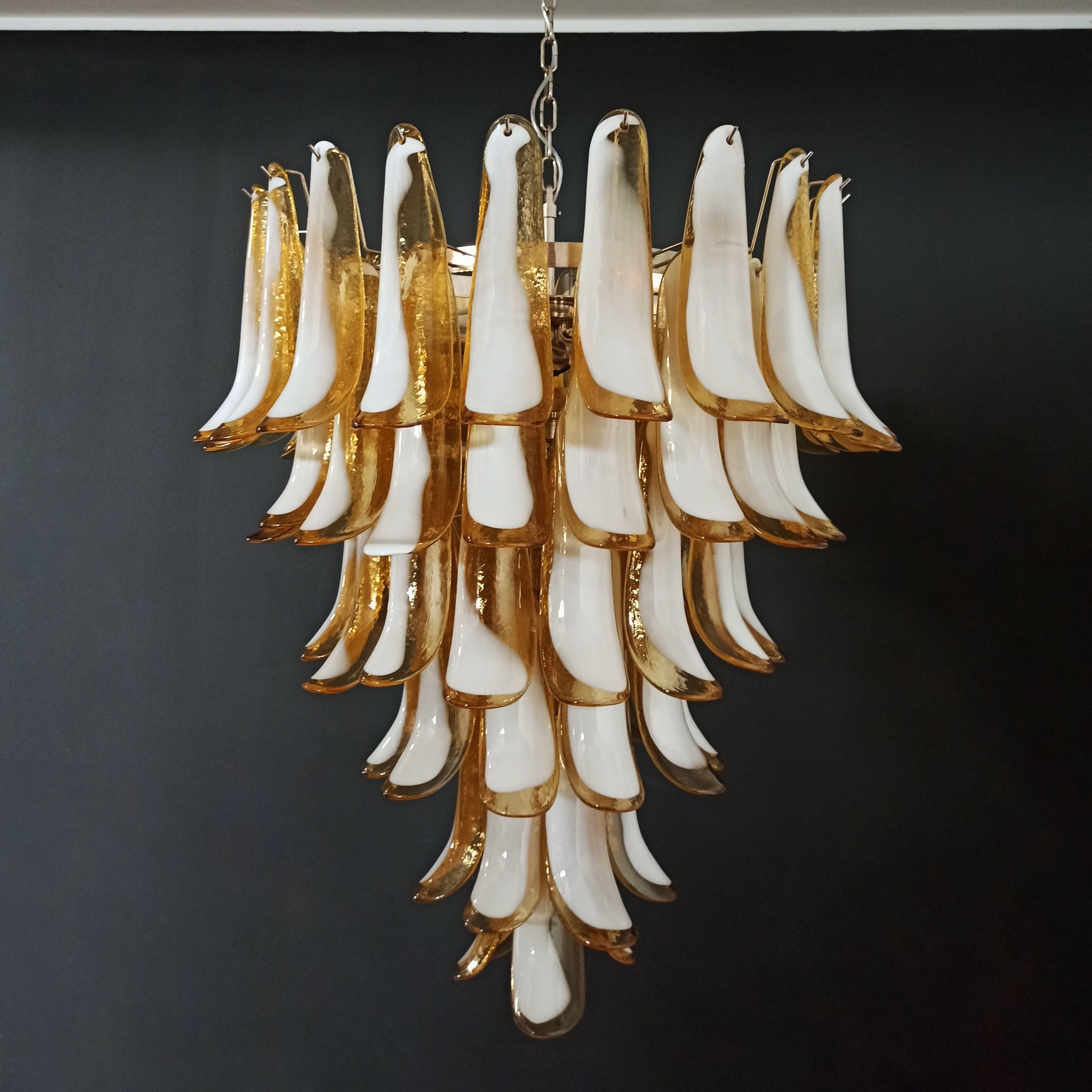 Murano Chandelier in the manner of Mazzega with 75 Caramel glass petals