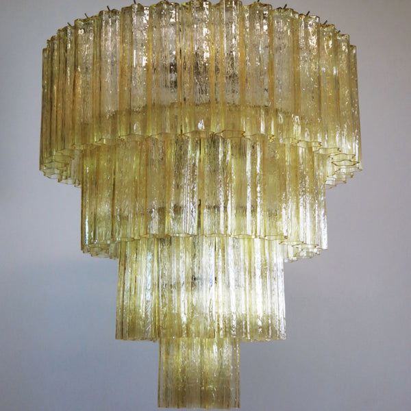 Murano Glass Tiered Chandelier with 78 glasses - light amber