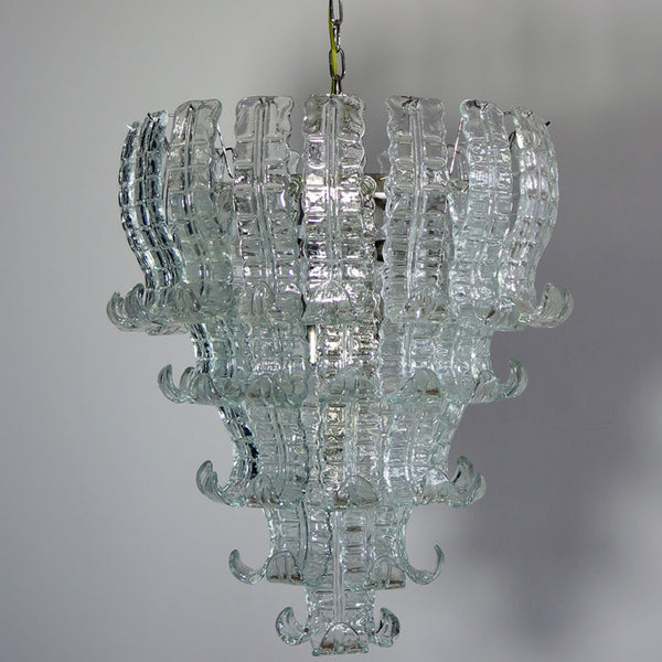 Murano Six-Tier Felci Glass chandelier with 52 glasses