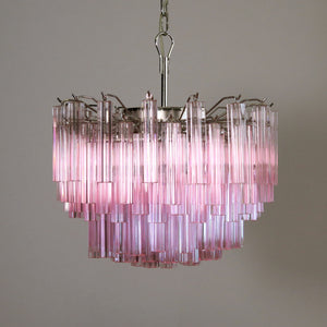 Murano chandelier with 107 pink quadriedri