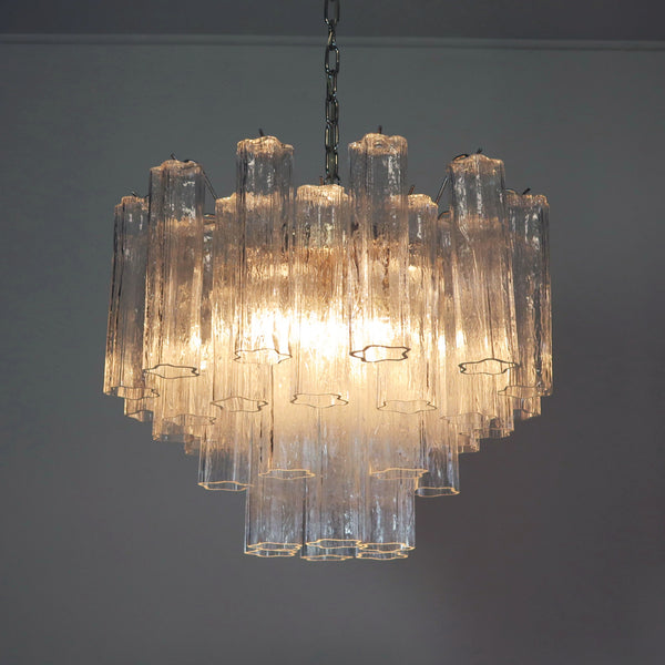 Murano Glass Tube Chandelier with 36 glass tube