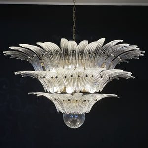 Murano Palmette Ceiling Light - three levels with 104 transparent glasses