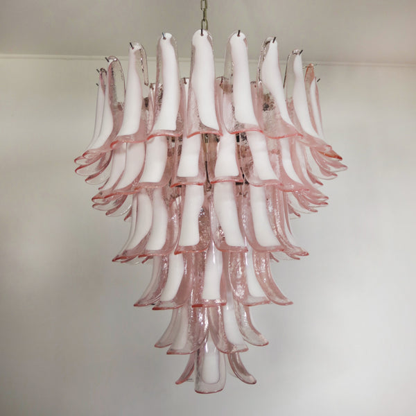 Murano Chandelier in the manner of Mazzega with 75 pink glass petals