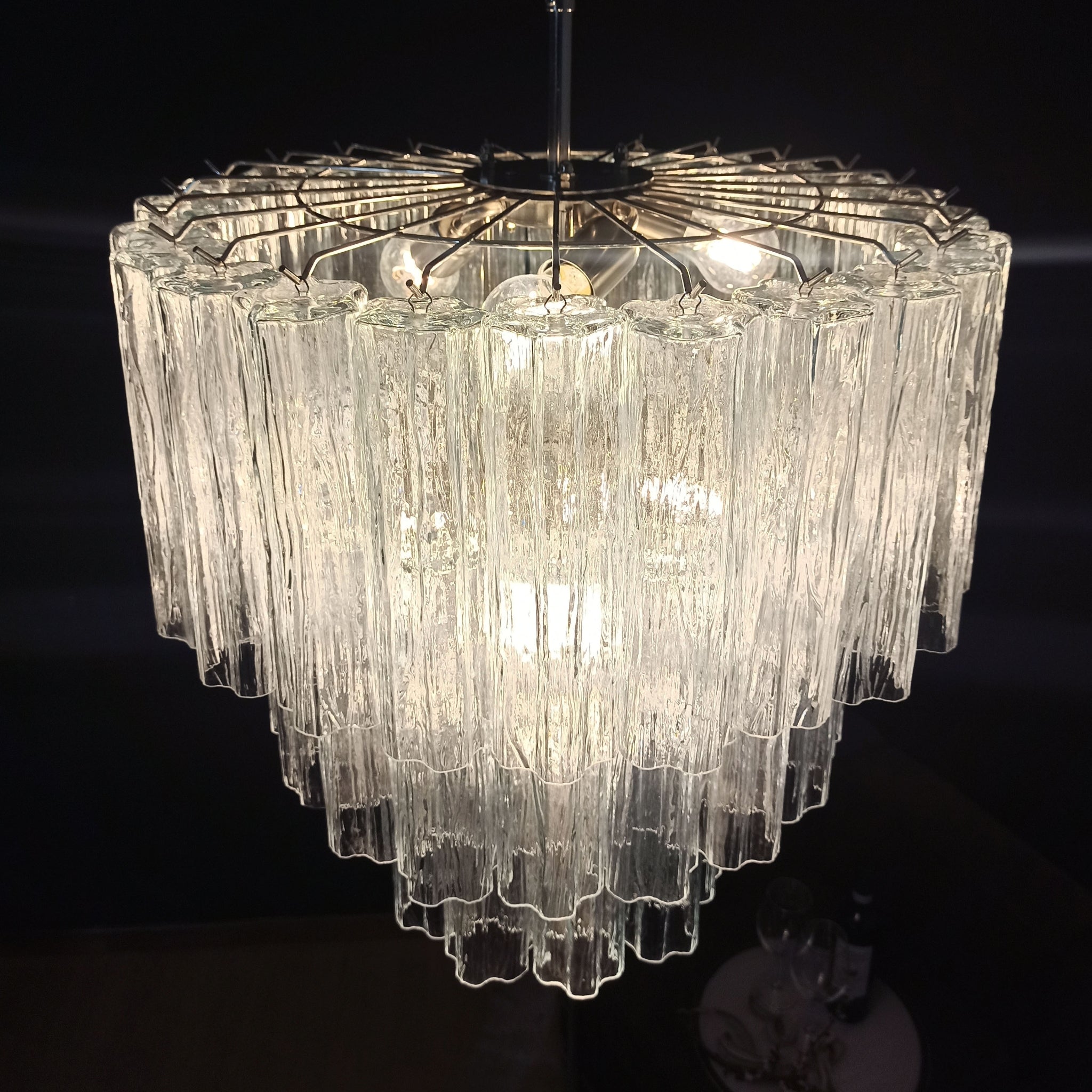 Murano Glass Tube Chandelier with 52 glasses