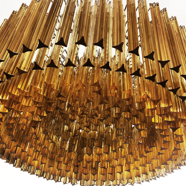 Murano glass Chandelier with 391 prims clear amber
