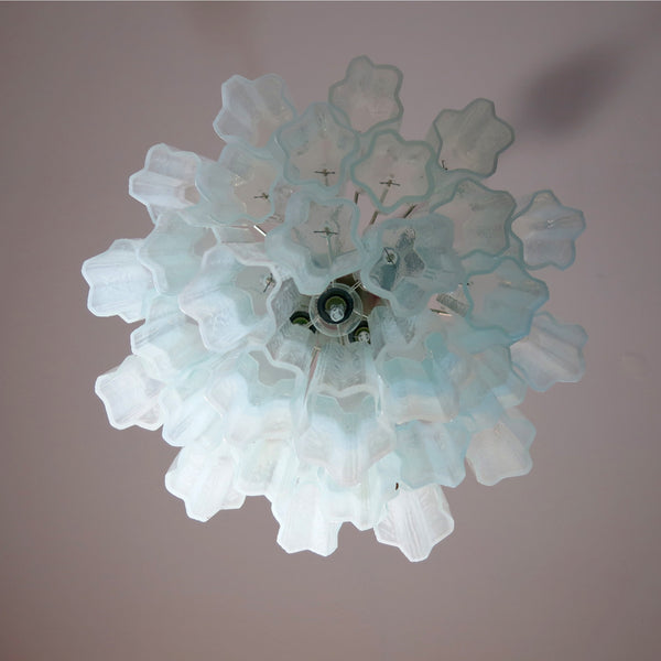 Murano Glass Tube Chandelier with 30 glass Opal silk