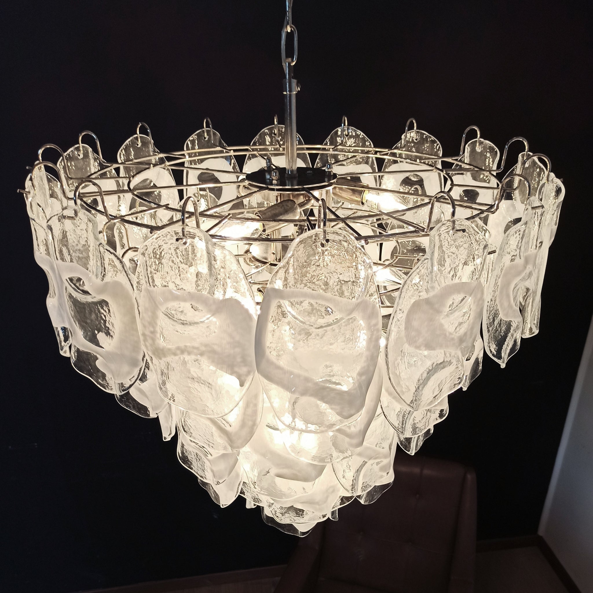 Murano Chandelier lamp by Vistosi with 57 glasses