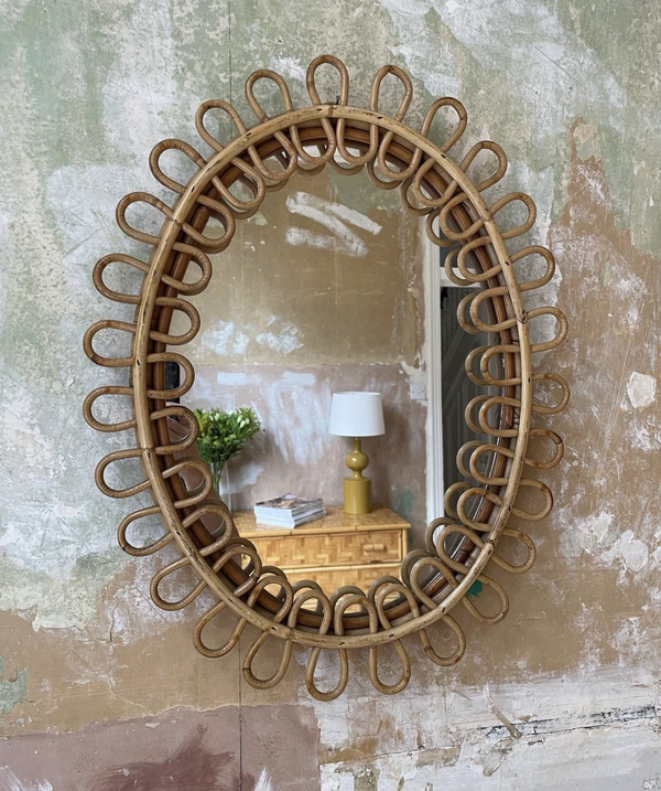 Franco Albini Rattan Mirror