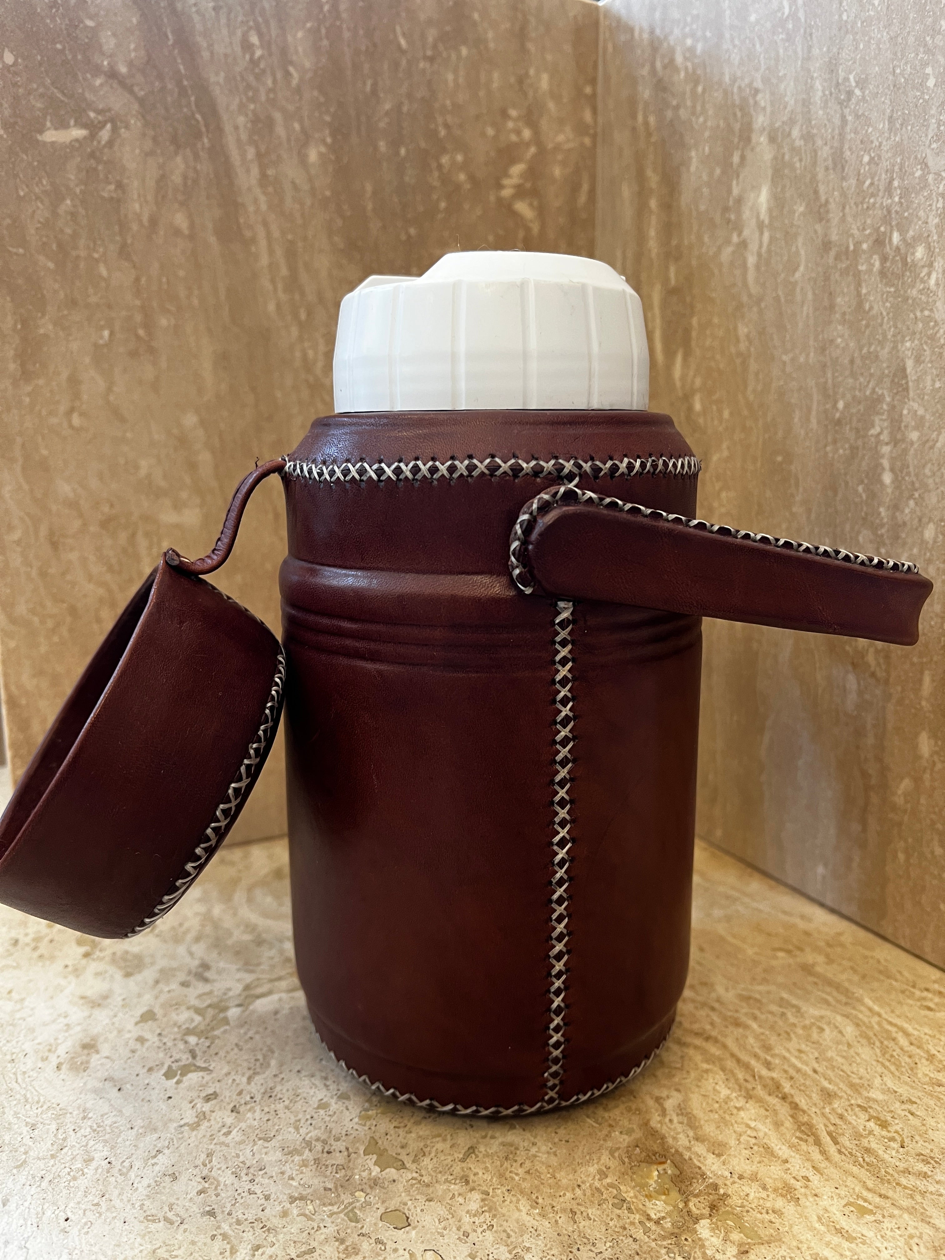 Leather Thermos With Handle