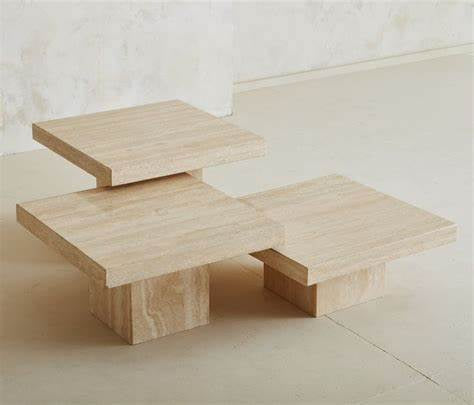 Travertine coffee table