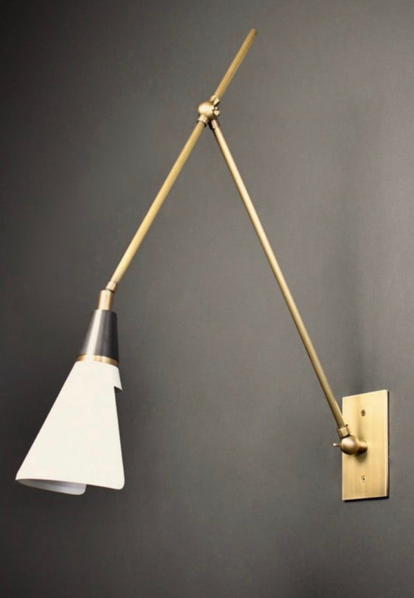 Wall Sconce white/black & Brass