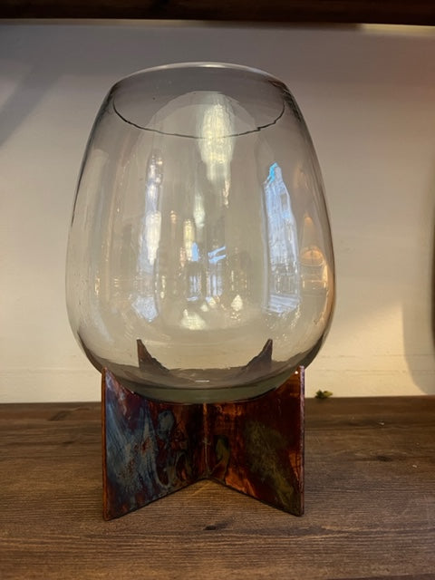 Vase glass/kobber